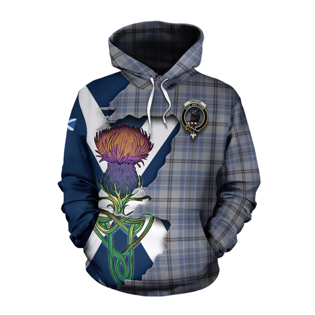 Tartan Vibes Clothing Tweedie Tartan Family Crest Cotton Hoodie Scottish Thistle Celtic Inspired