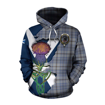 Tweedie Tartan Family Crest Cotton Hoodie Scottish Thistle Celtic Inspired