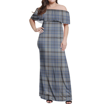 Tweedie Tartan Off Shoulder Long Dress Women's Dress - Tartanvibesclothing