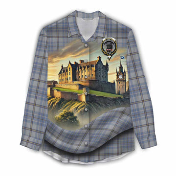 Tartan Vibes Clothing Tweedie Tartan Family Crest Women's Casual Shirt with Scottish Ancient Castle Style