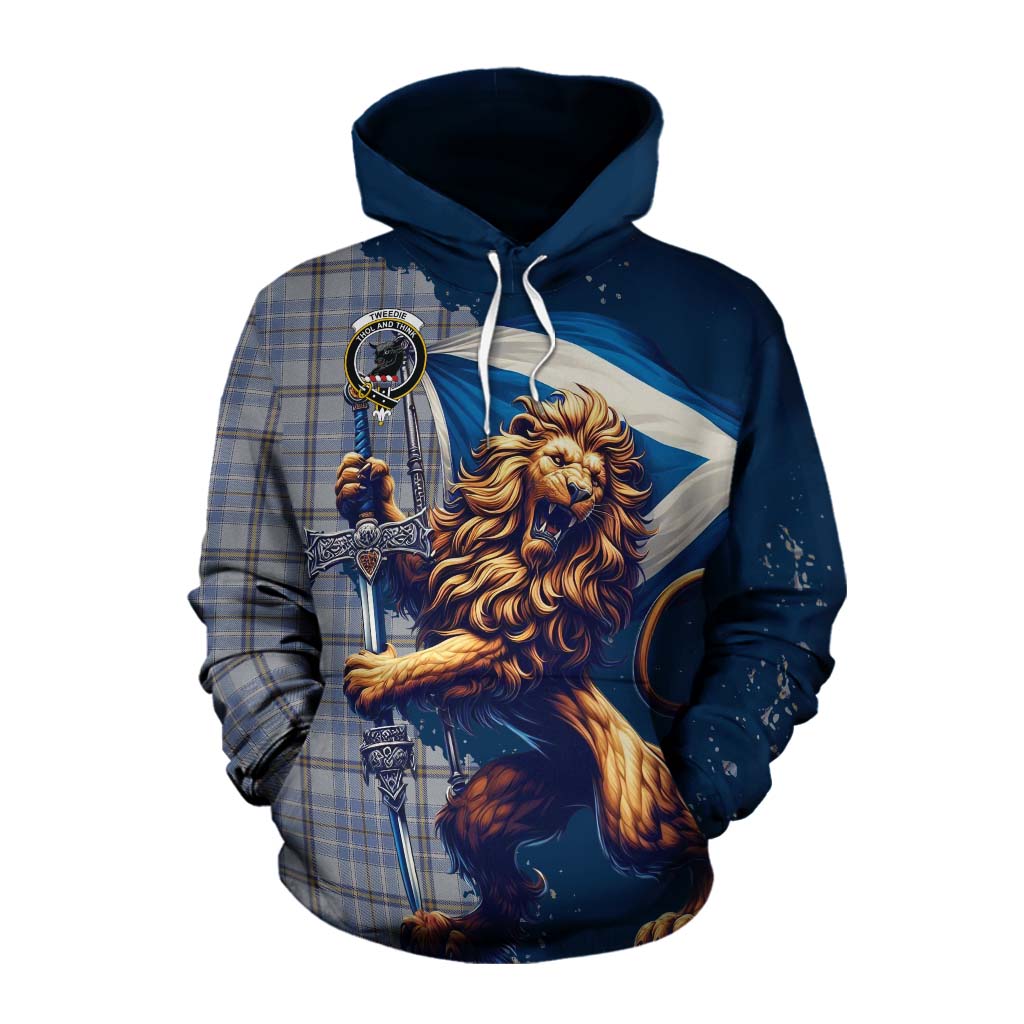Tartan Vibes Clothing Tweedie Tartan Family Crest Cotton Hoodie with Scottish Majestic Lion