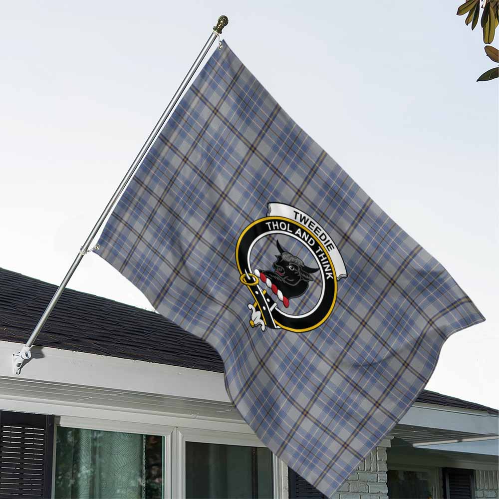 Tartan Vibes Clothing Tweedie Tartan House Flag with Family Crest