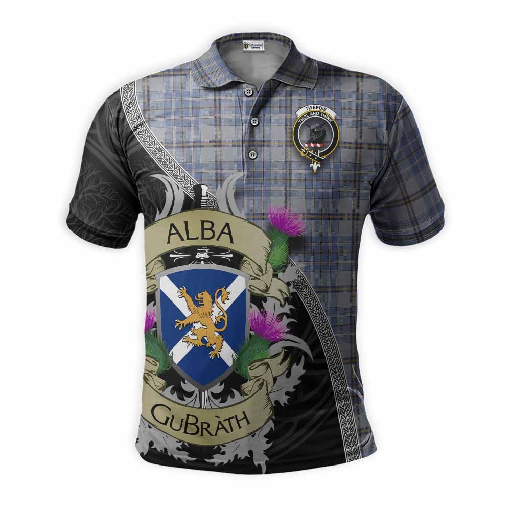 Tartan Vibes Clothing Tweedie Tartan Family Crest Polo Shirt Lion Rampant Royal Thistle Shield Celtic Inspired