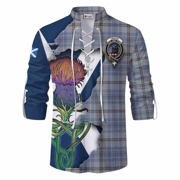 Tartan Vibes Clothing Tweedie Tartan Family Crest Ghillie Kilt Shirt Scottish Thistle Celtic Inspired