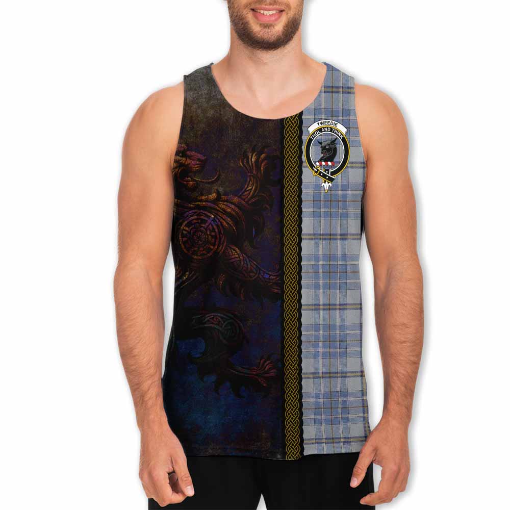 Tartan Vibes Clothing Tweedie Tartan Family Crest Men's Tank Top Alba Gu Brath Be Brave Lion Ancient Style
