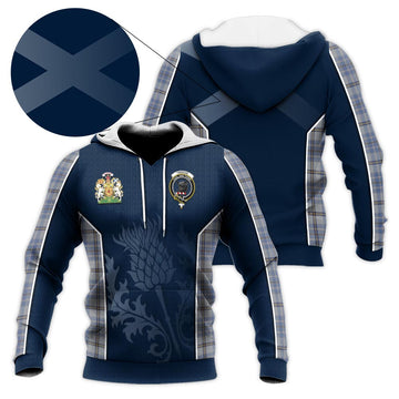 Tweedie Tartan Knitted Hoodie with Family Crest and Scottish Thistle Vibes Sport Style