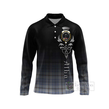 Tartan Vibes Clothing Tweedie Tartan Long Sleeve Polo Shirt Featuring Alba Gu Brath Family Crest Celtic Inspired