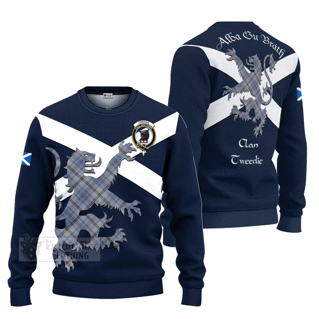 Tartan Vibes Clothing Tweedie Tartan Lion Rampant Knitted Sweater – Proudly Display Your Heritage with Alba Gu Brath and Clan Name