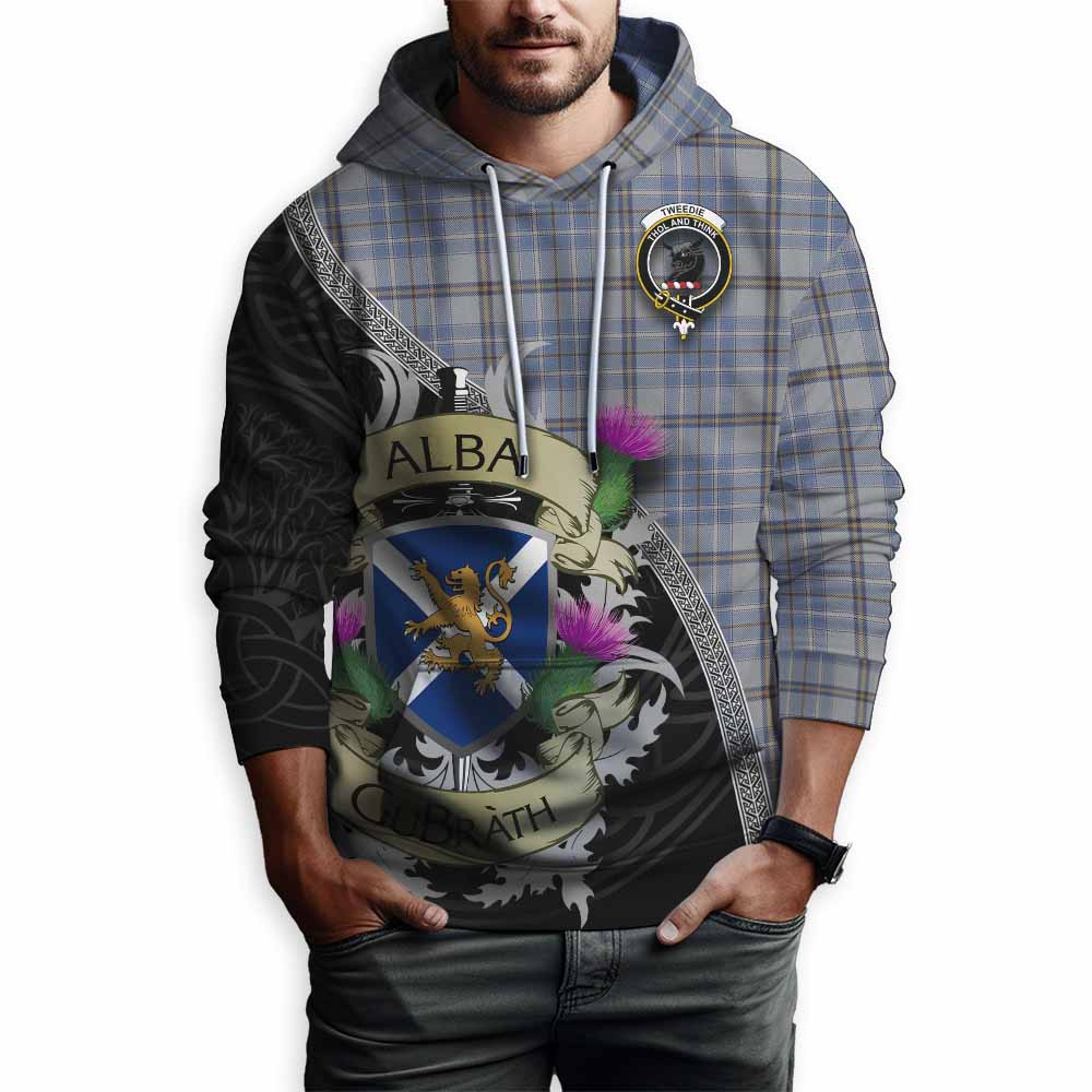 Tartan Vibes Clothing Tweedie Tartan Family Crest Hoodie Lion Rampant Royal Thistle Shield Celtic Inspired