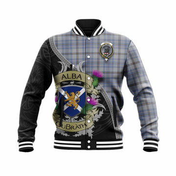 Tweedie Tartan Family Crest Baseball Jacket Lion Rampant Royal Thistle Shield Celtic Inspired