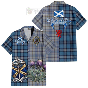 Tweedie Tartan Hawaiian Shirt Happy St. Andrew's Day Half Tartan Style