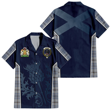 Tweedie Tartan Hawaiian Shirt with Family Crest and Scottish Thistle Vibes Sport Style