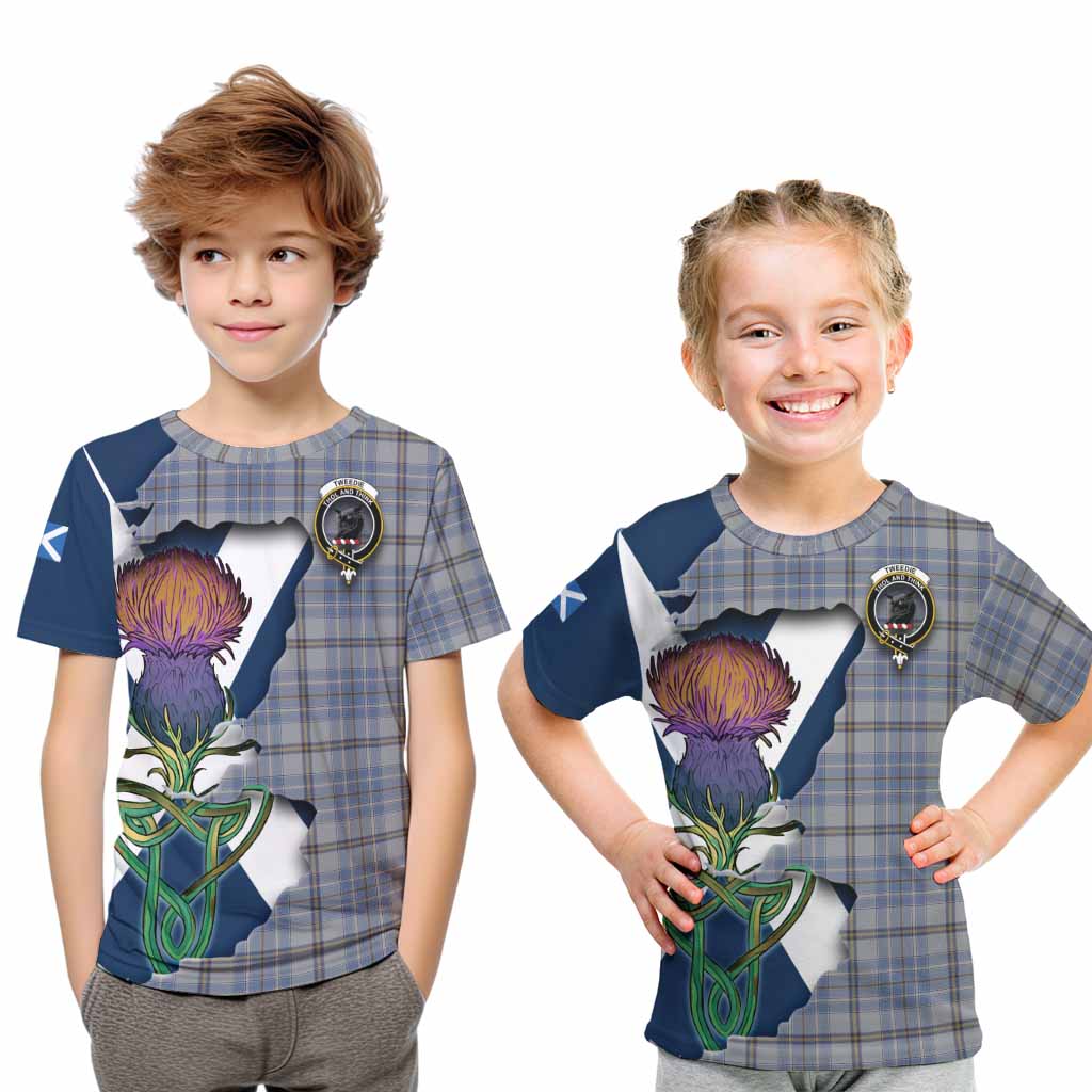 Tartan Vibes Clothing Tweedie Tartan Family Crest Kid T-Shirt Scottish Thistle Celtic Inspired