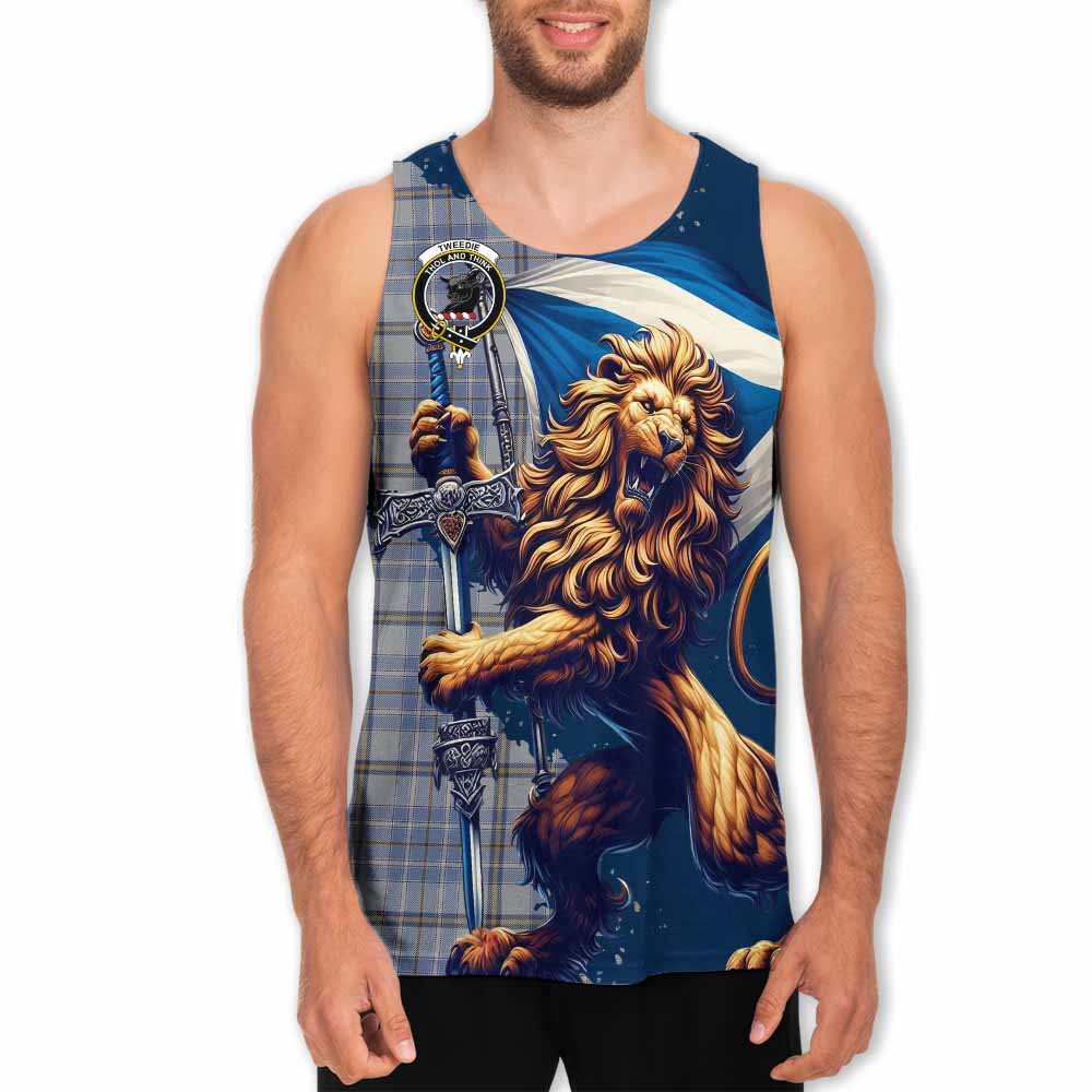 Tartan Vibes Clothing Tweedie Tartan Family Crest Men's Tank Top with Scottish Majestic Lion