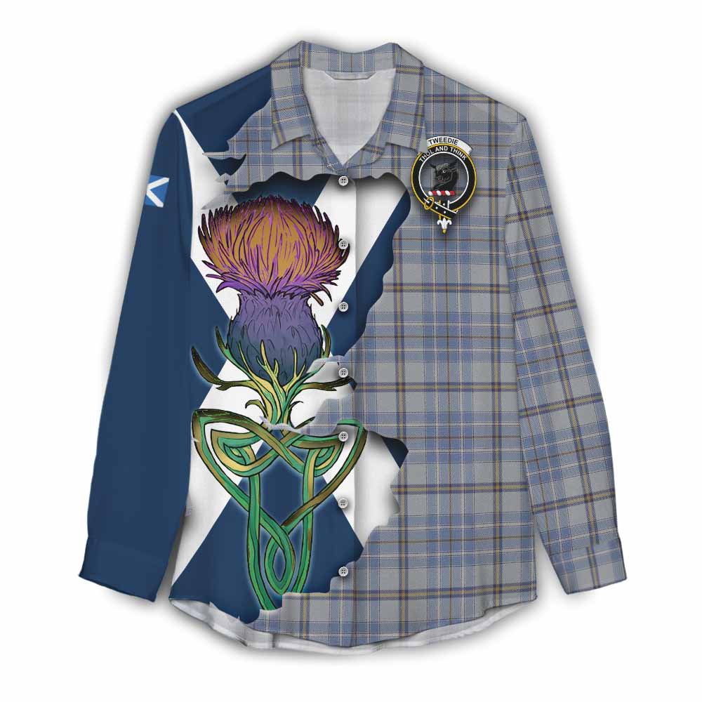 Tartan Vibes Clothing Tweedie Tartan Family Crest Women's Casual Shirt Scottish Thistle Celtic Inspired
