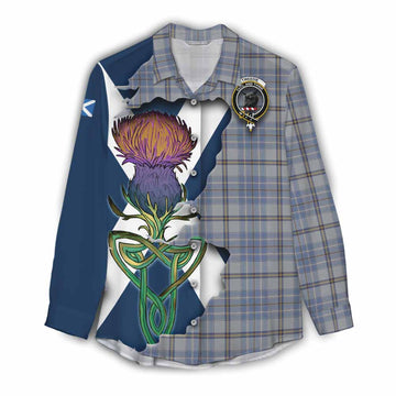 Tartan Vibes Clothing Tweedie Tartan Family Crest Women's Casual Shirt Scottish Thistle Celtic Inspired