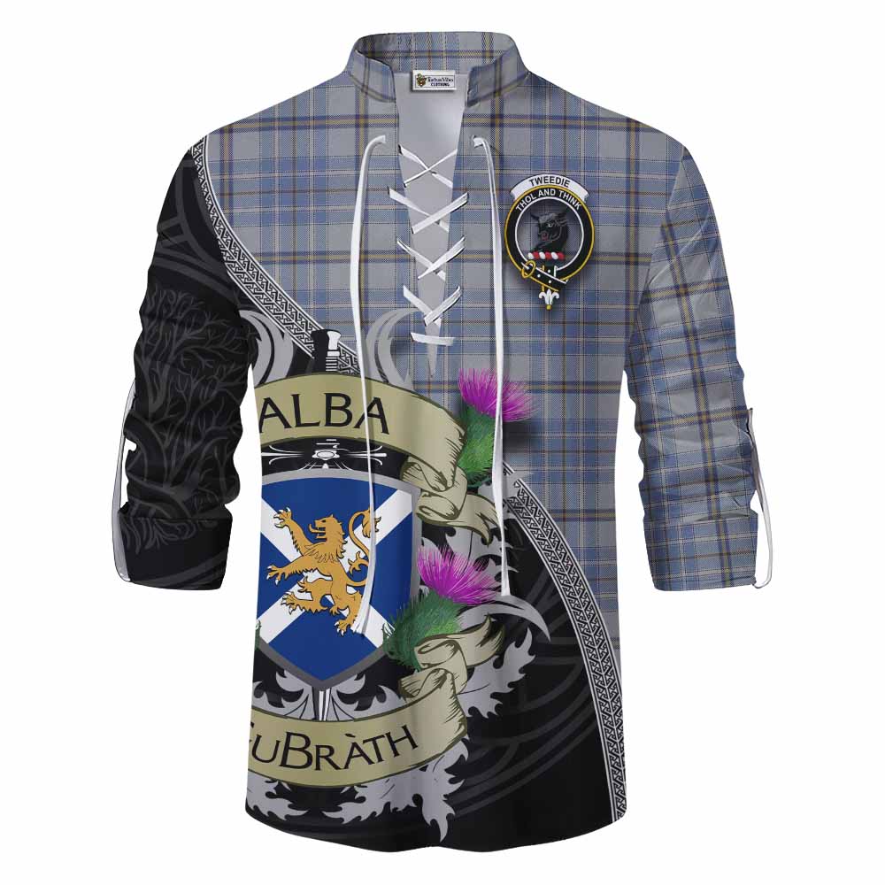 Tartan Vibes Clothing Tweedie Tartan Family Crest Ghillie Kilt Shirt Lion Rampant Royal Thistle Shield Celtic Inspired