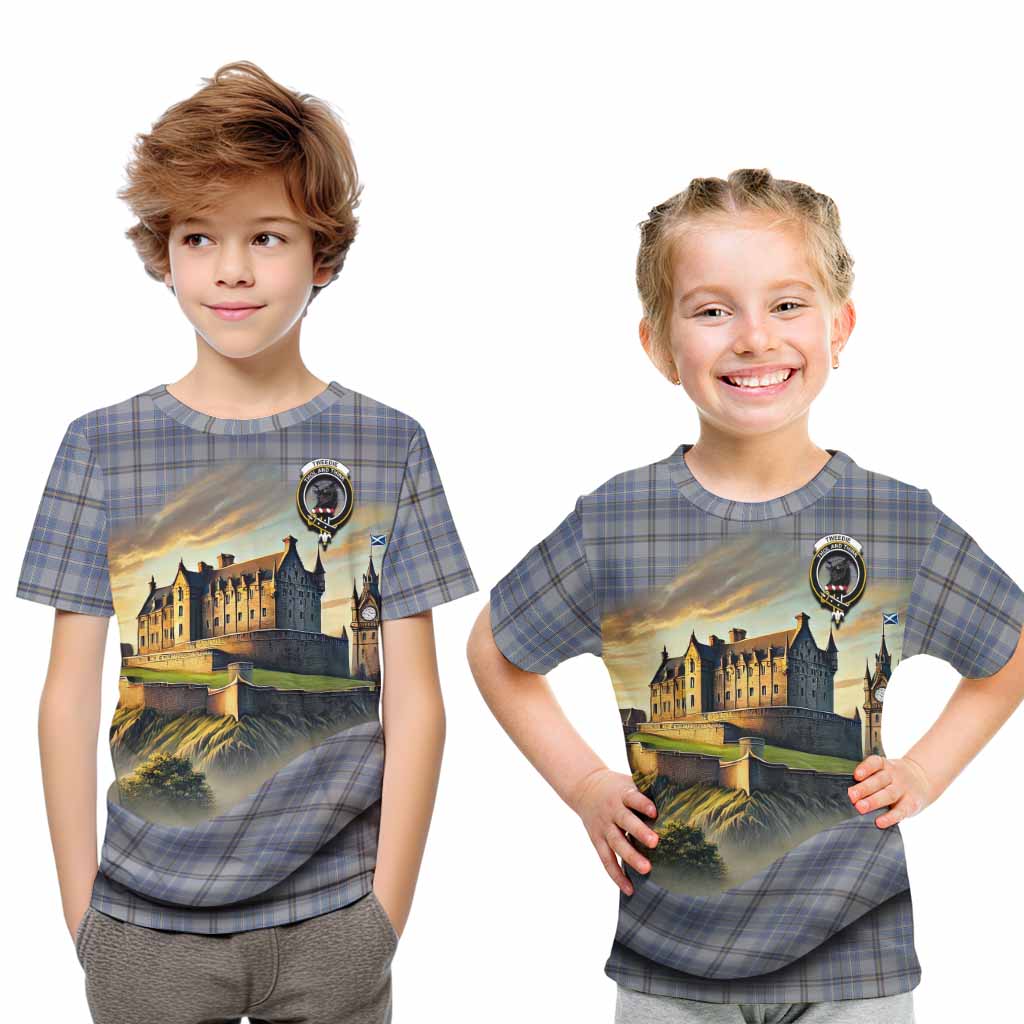 Tartan Vibes Clothing Tweedie Tartan Family Crest Kid T-Shirt with Scottish Ancient Castle Style