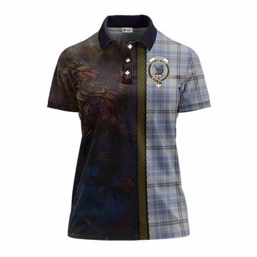 Tweedie Tartan Family Crest Women's Polo Shirt Alba Gu Brath Be Brave Lion Ancient Style