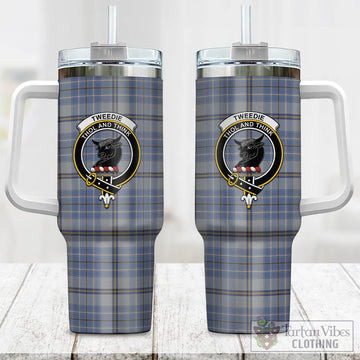 Tweedie Tartan and Family Crest Tumbler with Handle