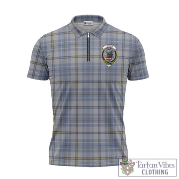 Tweedie Tartan Zipper Polo Shirt with Family Crest