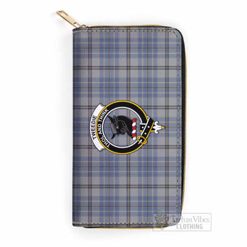 Tweedie Tartan Women's Leather Wallet with Family Crest