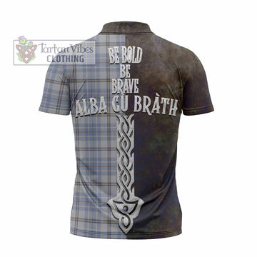 Tweedie Tartan Family Crest Zipper Polo Shirt Alba Gu Brath Be Brave Lion Ancient Style