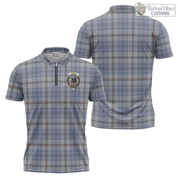 Tweedie Tartan Zipper Polo Shirt with Family Crest