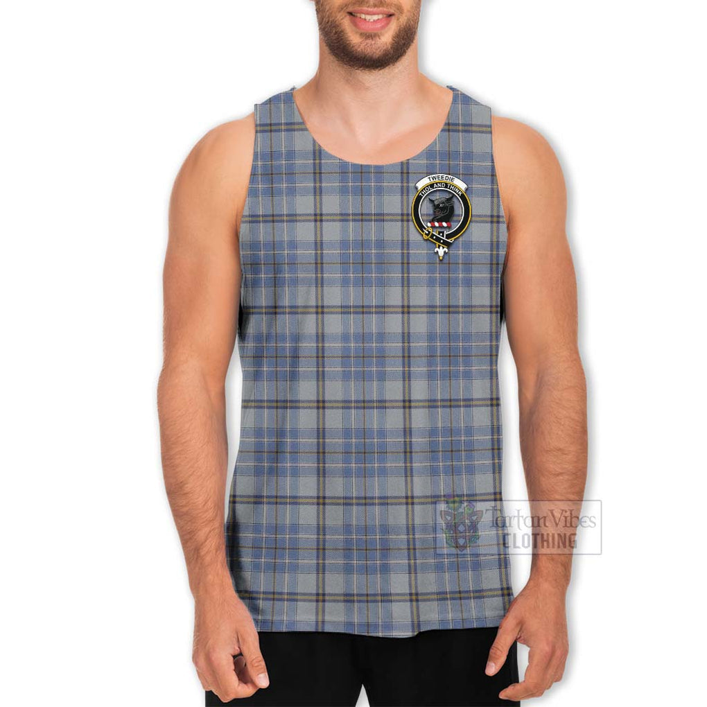 Tartan Vibes Clothing Tweedie Tartan Men's Tank Top with Family Crest Celtic Skull Style