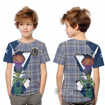 Tartan Vibes Clothing Tweedie Tartan Family Crest Kid T-Shirt Scottish Thistle Celtic Inspired