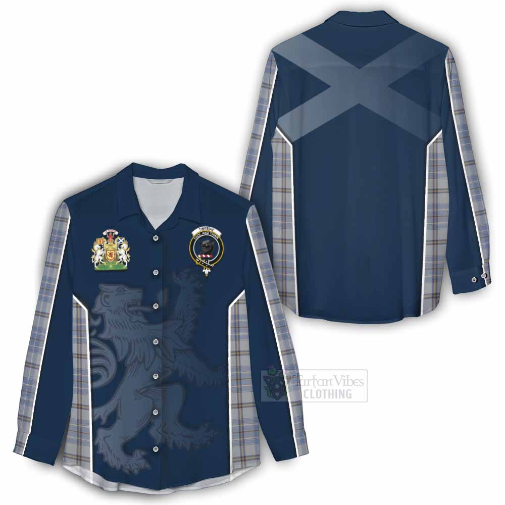 Tartan Vibes Clothing Tweedie Tartan Women's Casual Shirt with Family Crest and Lion Rampant Vibes Sport Style
