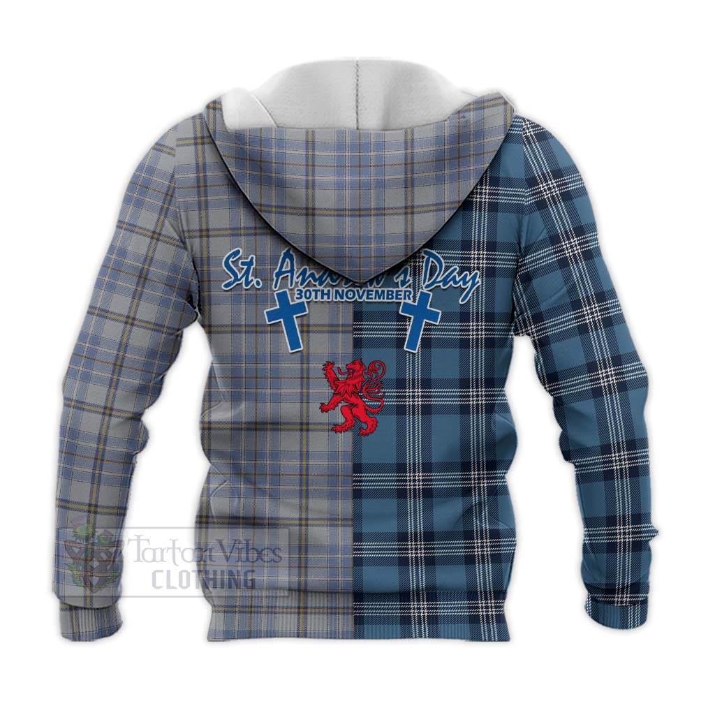 Tartan Vibes Clothing Tweedie Tartan Knitted Hoodie Happy St. Andrew's Day Half Tartan Style
