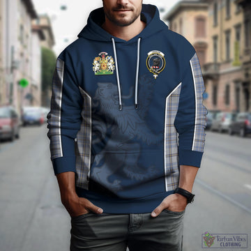 Tweedie Tartan Hoodie with Family Crest and Lion Rampant Vibes Sport Style