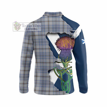 Tartan Vibes Clothing Tweedie Tartan Family Crest Long Sleeve Polo Shirt Scottish Thistle Celtic Inspired