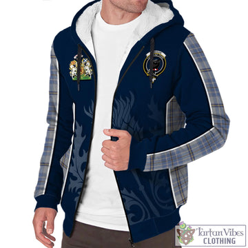 Tweedie Tartan Sherpa Hoodie with Family Crest and Scottish Thistle Vibes Sport Style