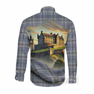 Tweedie Tartan Family Crest Long Sleeve Button Shirt with Scottish Ancient Castle Style