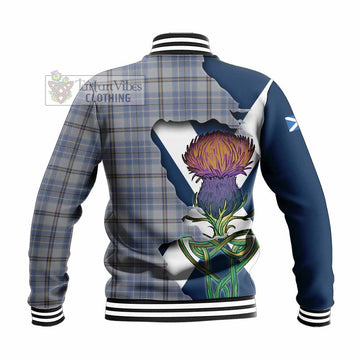 Tweedie Tartan Family Crest Baseball Jacket Scottish Thistle Celtic Inspired