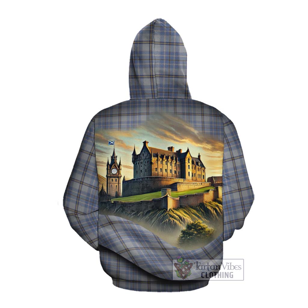 Tartan Vibes Clothing Tweedie Tartan Family Crest Cotton Hoodie with Scottish Ancient Castle Style