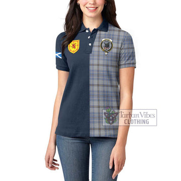 Tartan Vibes Clothing Tweedie Tartan Women's Polo Shirt with Scottish Lion Royal Arm Half Style