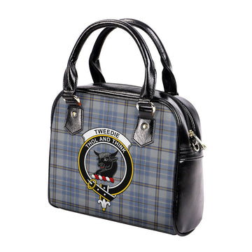 Tweedie Tartan Shoulder Handbags with Family Crest