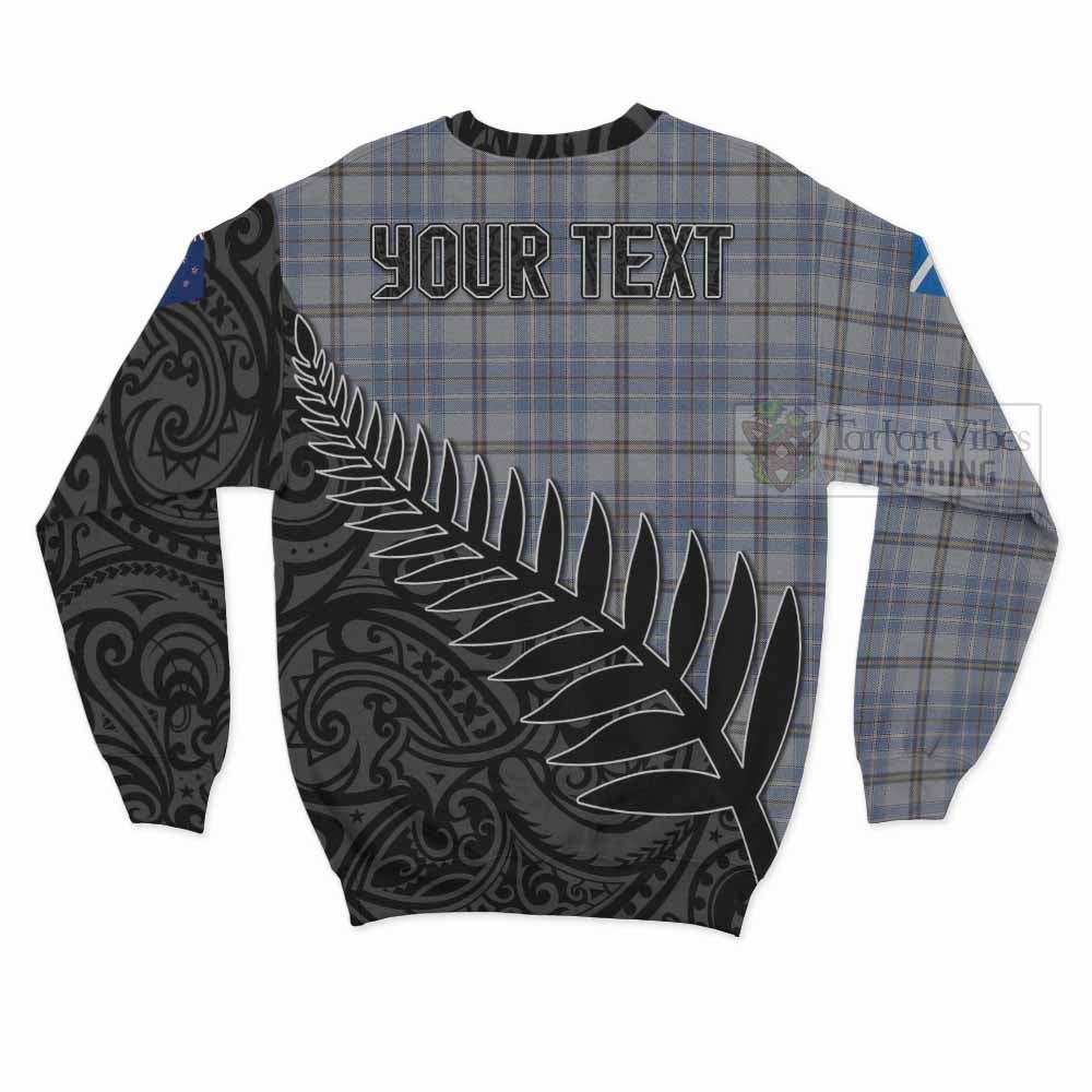 Tartan Vibes Clothing Tweedie Crest Tartan Sweatshirt with New Zealand Silver Fern Half Style