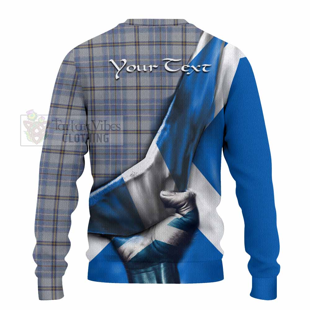Tartan Vibes Clothing Tweedie Tartan Knitted Sweater with Family Crest Scotland Patriotic Style