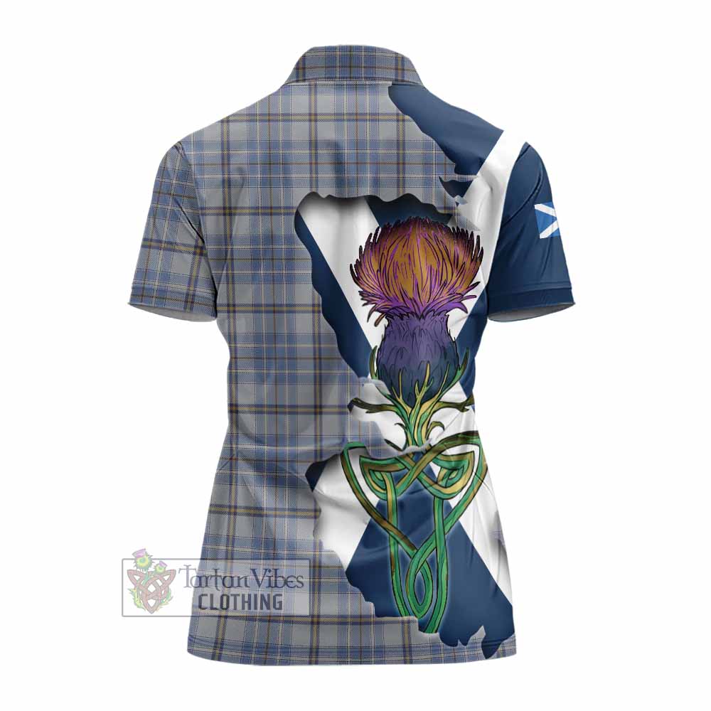 Tartan Vibes Clothing Tweedie Tartan Family Crest Women's Polo Shirt Scottish Thistle Celtic Inspired
