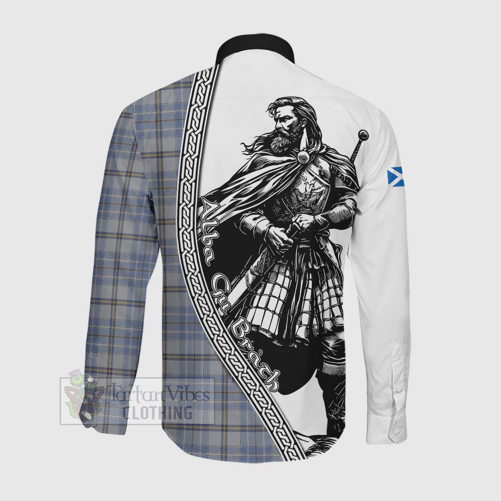 Tartan Vibes Clothing Tweedie Tartan Clan Crest Long Sleeve Button Shirt with Highlander Warrior Celtic Style