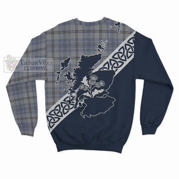 Tartan Vibes Clothing Tweedie Tartan Sweatshirt Featuring Thistle and Scotland Map