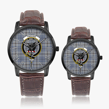Tweedie Tartan Family Crest Leather Strap Quartz Watch