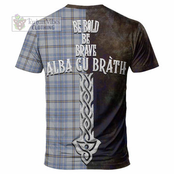 Tartan Vibes Clothing Tweedie Tartan Family Crest T-Shirt Alba Gu Brath Be Brave Lion Ancient Style