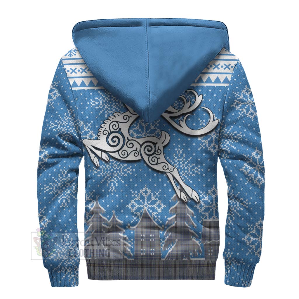 Tartan Vibes Clothing Tweedie Clan Christmas Sherpa Hoodie Celtic Reindeer Style