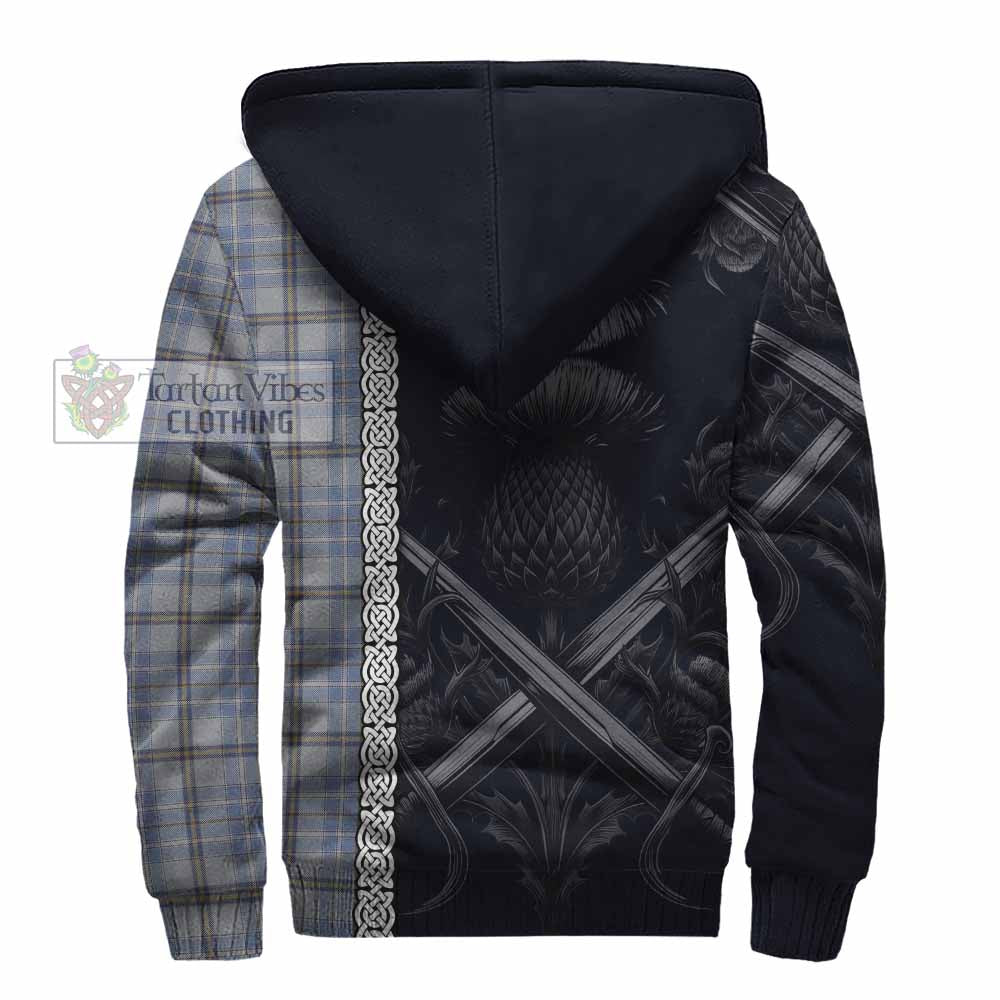Tartan Vibes Clothing Tweedie Tartan Sherpa Hoodie with Family Crest Cross Sword Thistle Celtic Vibes