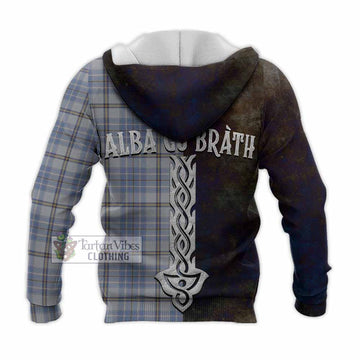 Tweedie Tartan Family Crest Knitted Hoodie Alba Gu Brath Be Brave Lion Ancient Style